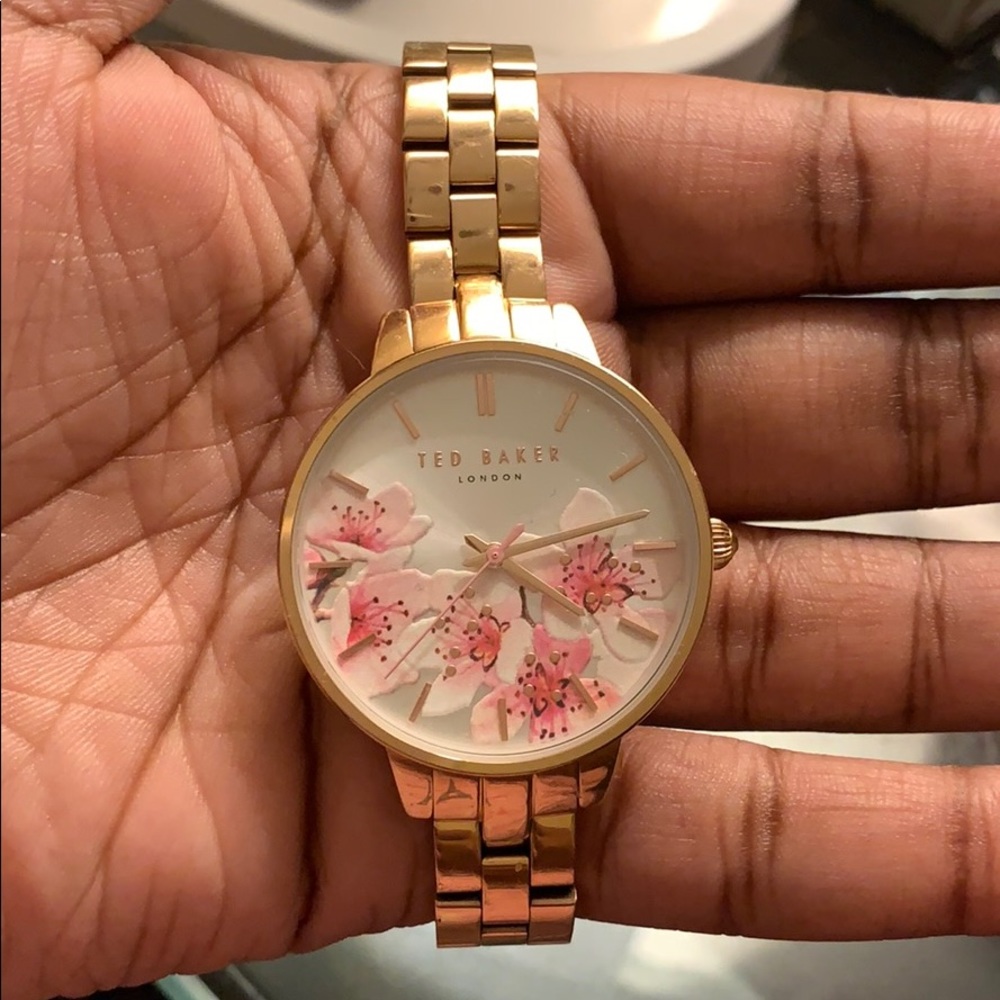 Ted Baker Rose Gold Floral Watch